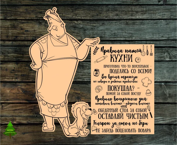 Табличка с правилами кухни