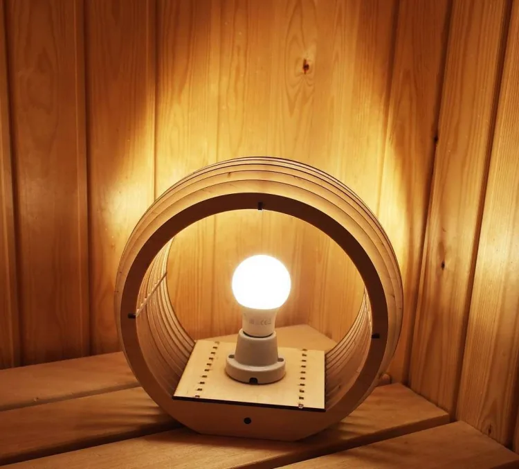 Лампа wooden lamp, фото 2