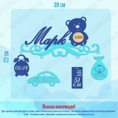 Детские фоторамки-метрики 139