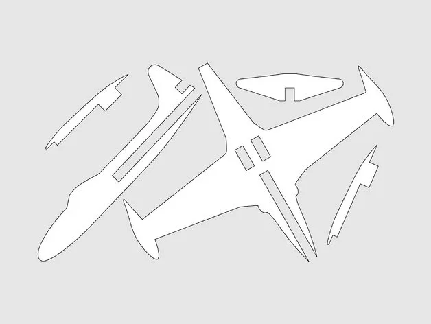 Самолетик Lockheed P-80: макет для лазерной резки, фото 2