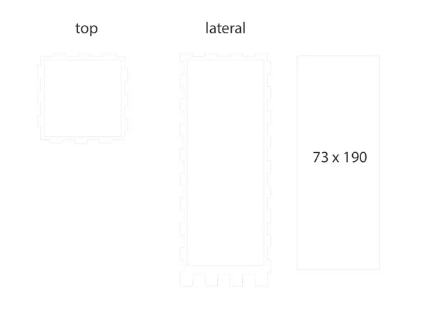 Светильник с диодами: чертеж с тремя проекциями 73×190