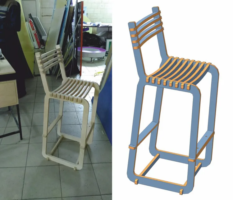 Барный стул (хлипкий — необходимо доработать)