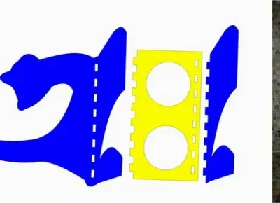 Подставка для мисок 4 в форме кошки