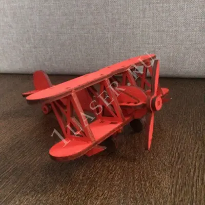 Вертолет: красный 3D-пазл из плоских деталей