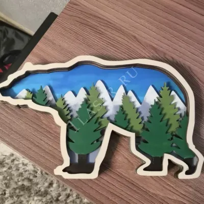 Макет панно Медведь