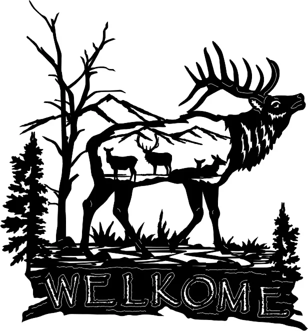 Табличка Welkome с оленями