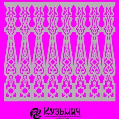Балясины для балконов: серый ажур с ромбами