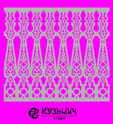 Балясины для балконов: серый ажур с ромбами