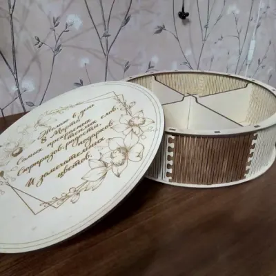 Круглая шкатулка с боксами
