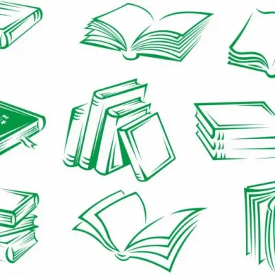 Книги, латинские алфавиты с цифрами, разделители, битое стекло и микрофоны