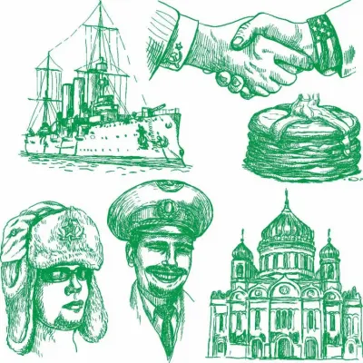Зелёный слон и зарисовки в стиле «Back In USSR»