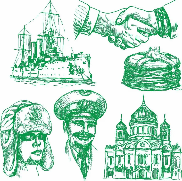 Зелёный слон и зарисовки в стиле «Back In USSR»