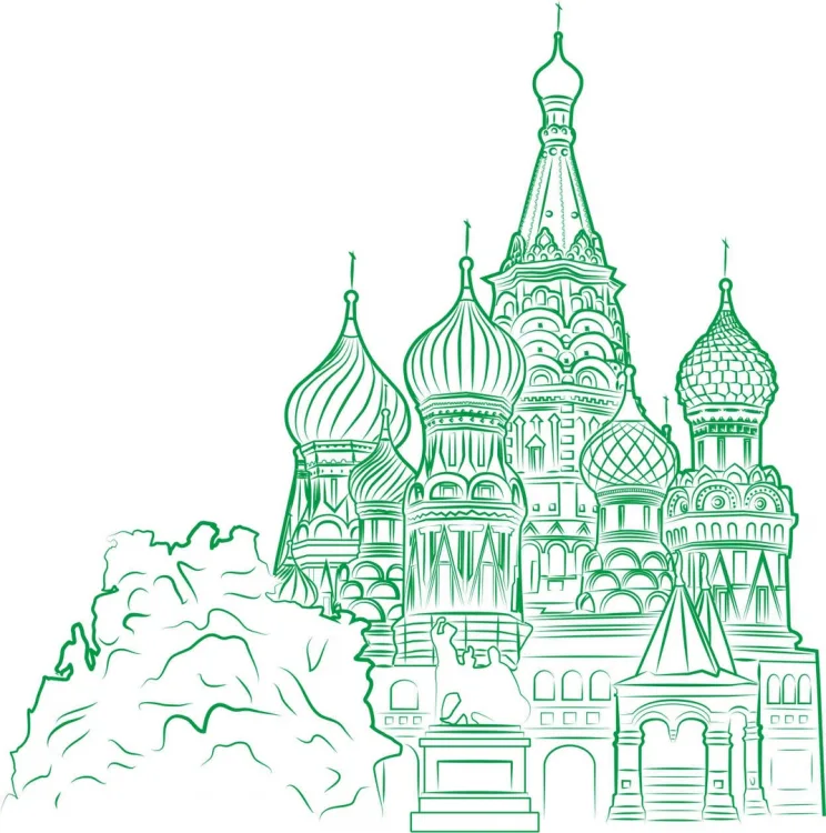 Векторные зарисовки Москва: Царь-колокол для лазерной резки