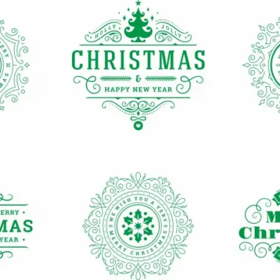 Новогодние макеты для лазерной резки CDR: орнаменты Merry Christmas