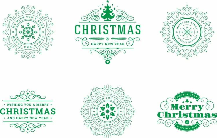 Новогодние макеты для лазерной резки CDR: орнаменты Merry Christmas