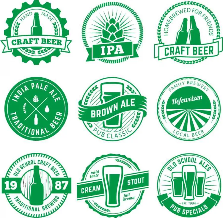 Пивные лэйблы: круглые этикетки Craft Beer и IPA
