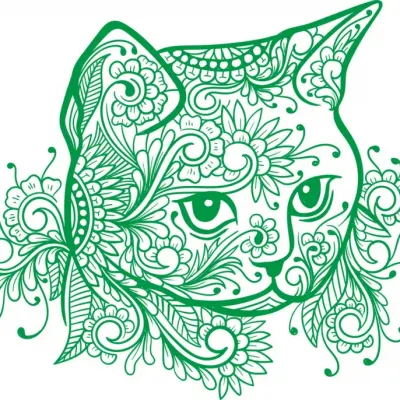 Котик в узорах