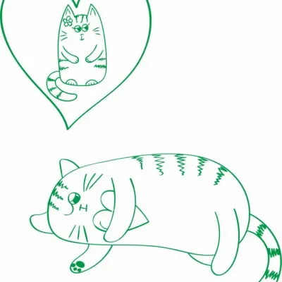 Котик с сердечком