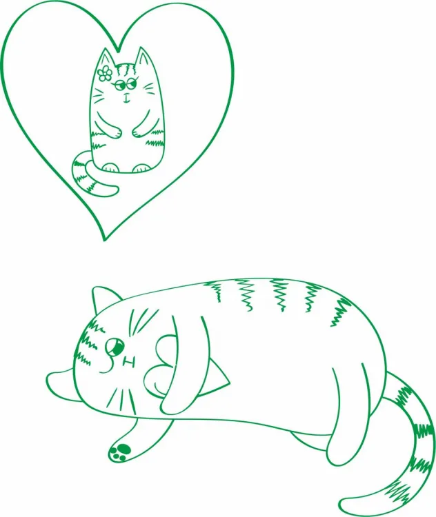 Котик с сердечком