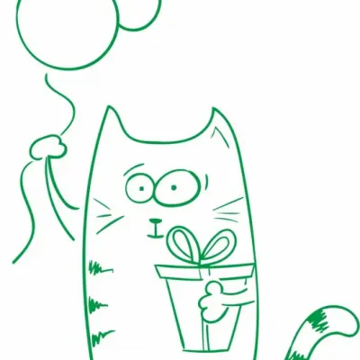 Котик с шариком