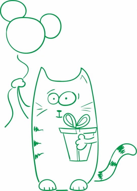 Котик с шариком