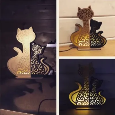 Лампа ночник Две кошки