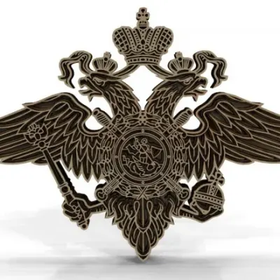 Многослойный декор стен «Герб России»