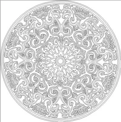 Мандала для лазерной резки — макет DXF: квадратная с листьями, фото 2