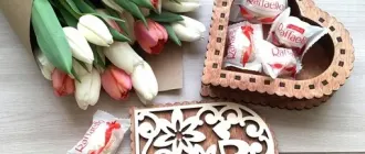 Коробочка в виде сердца на 8 марта
