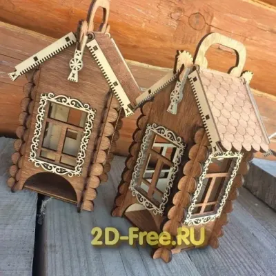 Чайный домик из дерева: ажурные окна и ручка