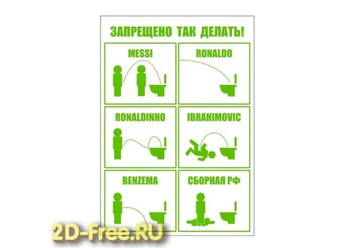 Табличка в туалет «Запрещено так делать!»