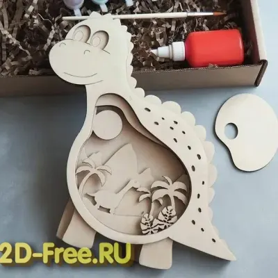 Динозаврик, модель для раскрашивания