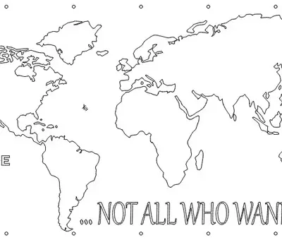 Карта мира: компас и надпись NOT ALL WHO WANDER