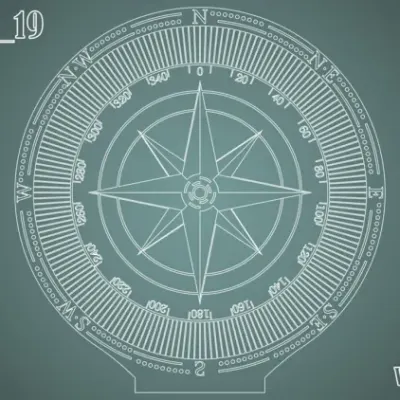 Заготовка для акрилового светильника «Компас №1»